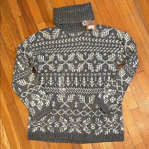 ⭐️NWT WIND RIVER HERITAGE Womens Patterned Turtleneck Sweater Nordic Ski Cottage